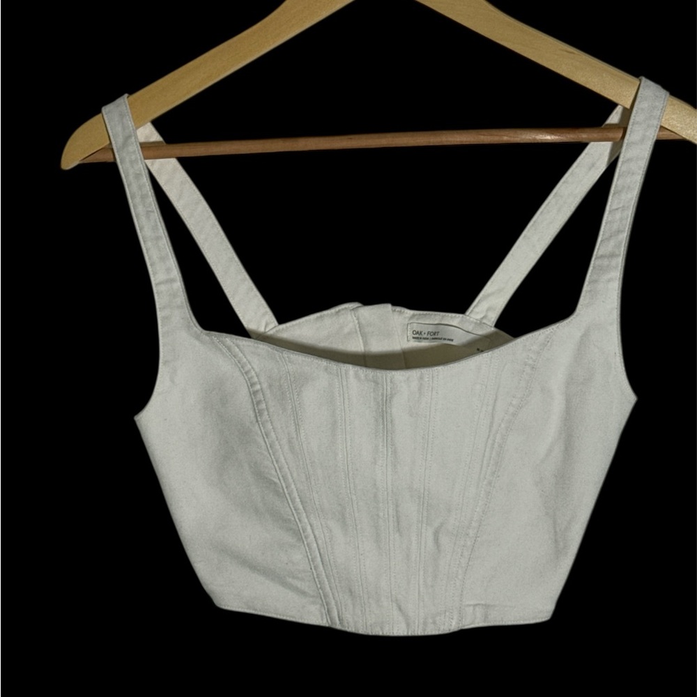 OAK + FORT White Crop Top